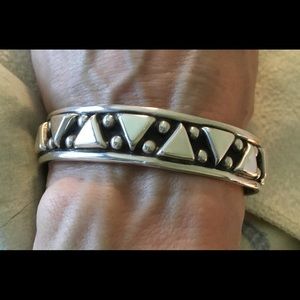 Vintage sterling silver Mexican cuff bracelet